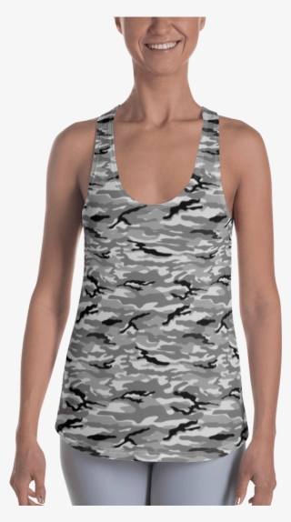 North Halsey White Camo Racerback Tank - Sleeveless Shirt #8974995