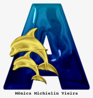 Alfabeto Dois Golfinhos Dourados Png - Common Bottlenose Dolphin #8978919