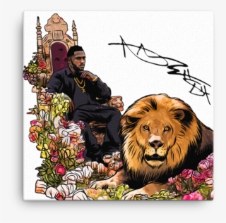 Antonio Brown Kings Throne Signature Art Canvas - Masai Lion #8980384
