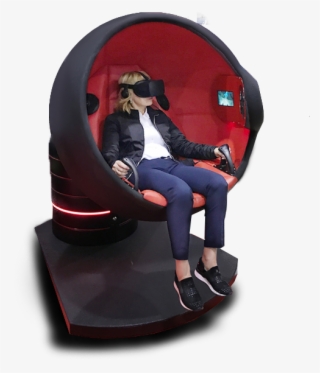 Black Vr Pod With Girl - Vr Chair Png #8987056