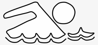 Swimmer, Water, Black And White, Png #8993959