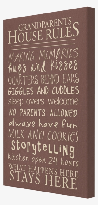 Grandparents House Rules Canvas - Commemorative Plaque #8995514