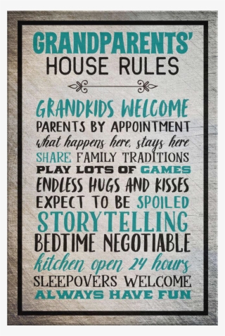 "grandparent's House Rules" Premium Canvas - Poster #8995592