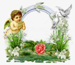 Free Png Transparent Photo Frame With Angel And Doves - Png Photo Frame Angel #8998354