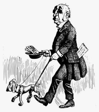 Poodle Dog Walking Pet Dog Breed Guide Dog - Blind Man With Dog Clipart Black And White #8999355