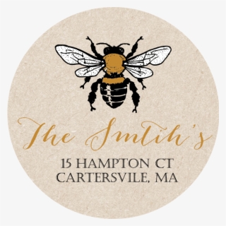 Honey Bee Return Address Label - Bumble Bee Vintage Black And White #8999748