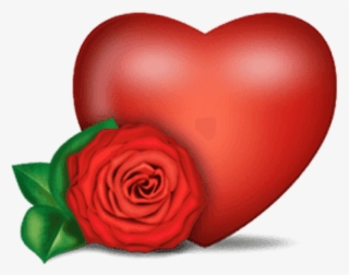 Rose And Heart - Corazon Con Rosa Png #90067