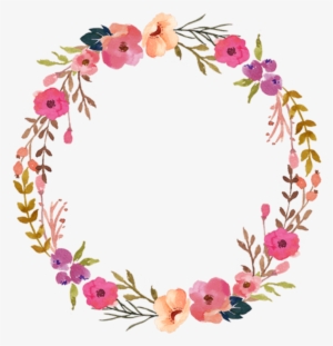 Ftestickers Watercolor Wreath Floral Colorful - Pink Flower Wreath Png #90329 Ftestickers Watercolor Wreath Floral Colorful - Pink Flower Wreath Png #90329