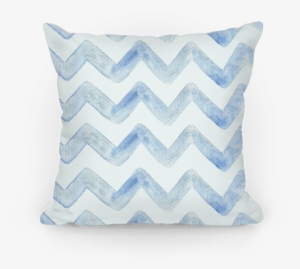 Blue Watercolor Chevron Pattern - Camping Throw Pillows #91004