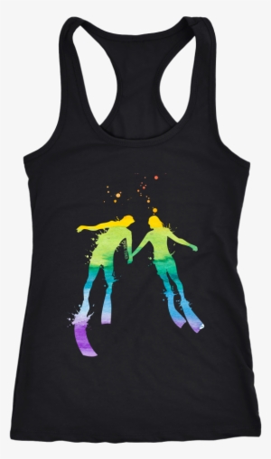 Dive Love Watercolor Women's Racerback Diving Tank - Saw Mommy Kissing Uncle Jaime #91052