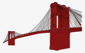 Red Brooklyn Bridge Clip Art At Clker - Brooklyn Bridge Transparent #91205