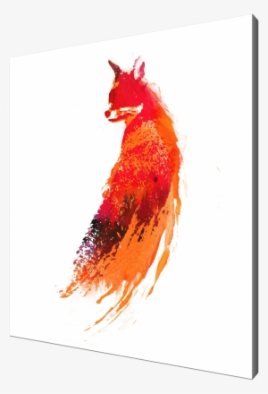 Looking Back, Fox, Nature, Red, Trees, Forest, Watercolor - Painting #91264