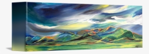 Dancing Sunlight On The Bridgers - Nice Transparent Watercolor Painting New #91723