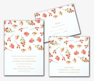 Pretty Watercolor Floral Wedding Invitation - Greeting Card #92034