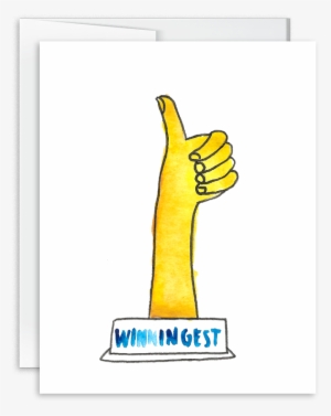 Winningest Watercolor Trophy Encouragement Greeting - Encouragement Greeting Card - Angels Are Everywhere #93752