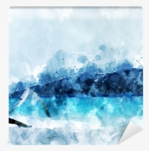 Sand Beach At The Island, Blue Water In The Sea, Digital - Painting #93869