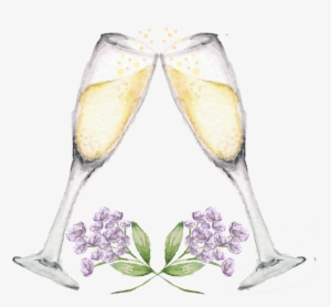 Champagne Glasses Flowers - Design #94803