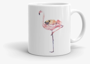 Flamingo And Pug Watercolor Mug - Madrinha Do Ano #95351