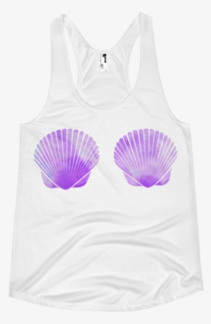 Watercolor Mermaid Clam Shell Women's Racerback Tank - Active Tank #95519 Watercolor Mermaid Clam Shell Women's Racerback Tank - Active Tank #95519