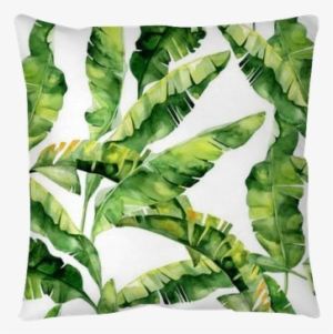 Seamless Watercolor Illustration Of Tropical Leaves, #95696