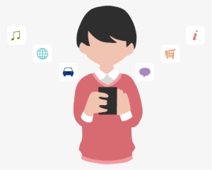 This Free Icons Png Design Of Man Using Smartphone #95821