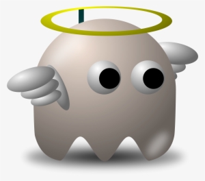 Illustration Of An Arcade Styled Angel Ghost - Funny Pacman #96466
