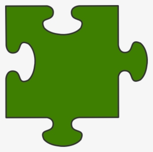 Green Border Puzzle Piece Clip Art At Clker - Single Puzzle Pieces Green #96867