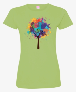 Watercolor Tree Ladies T Shirt - T-shirt #97008