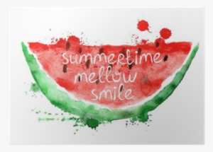 Watercolor Illustration With Slice Of Watermelon #97030