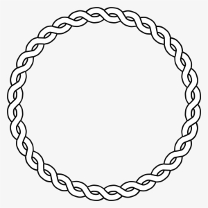 Clipart Rope Circle Black White Line Art Coloring - Circle With Design Transparent #97359