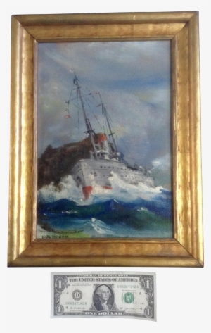 Earl Cochran, Marine Oil Painting, 1940's Wwii Us Navy - Navy Ships Oil Painting #98490