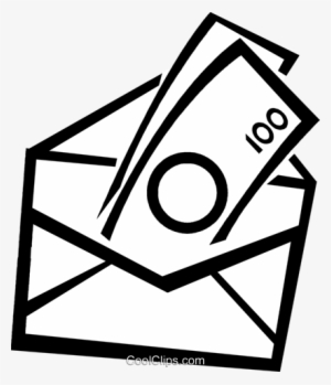 Money In An Envelope Royalty Free Vector Clip Art Illustration - Envelope With Money Clipart #98676