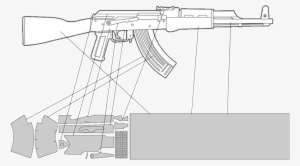 Drawn Pistol Ak - Template Ak47 #98951