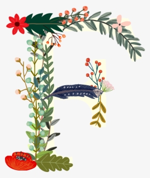 Watercolour - Garden Of Letters Linen Printed Tea Towel, Verdant, #99219