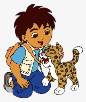 Diego Stroking Jaguar Png - Go Diego Go Y Bebe Jaguar #900265