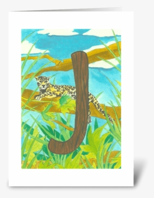J For Jaguar Greeting Card - Painting #900289