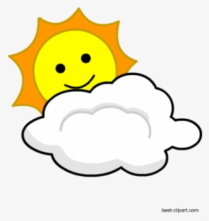 Cloud And Smiling Sun Free Clipart Image - Portable Network Graphics #901222