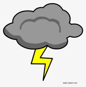 Grey Cloud And Lightening Free Png Clip Art Image - Grey Clouds Clipart ...