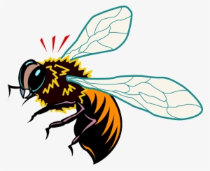Stylized, Bee, Style, Wings, Art, Startled, Insect - African Honey Bee Clipart #901388