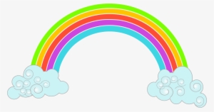 Rainbow With Clouds - Cartoon Rainbow Png #901566