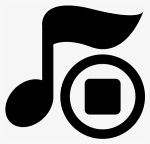 Music Note Symbol With Stop Button Vector - Logo Of Music Player #902977