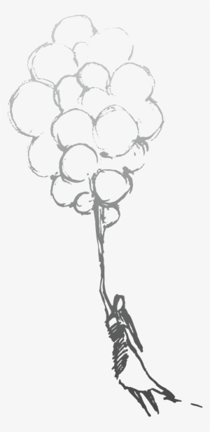 Gradient Girl With Baloons - Drawing Of Girl Holding Balloon #904648