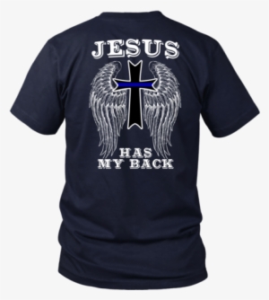 Police Thin Blue Line Cross Jesus Guardian Angel Shirt - Misfits Bat Shirt #906417