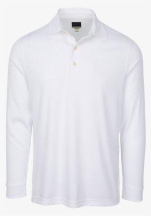 White - Long Sleeve Polo Shirt Png #906556