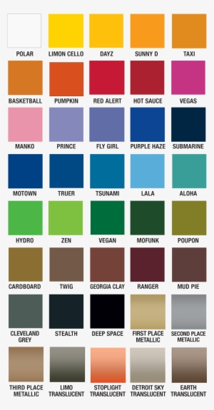 Plutonium Paint Color Chart - Rustoleum Spray Paint Color Chart - Free ...