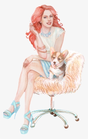 Oil Painting Female Pet Cartoon Transparent - Red Hair #908312
