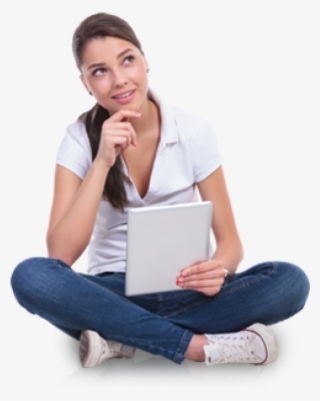 Thinking Woman Png Free Download - Woman With Laptop Png #908607
