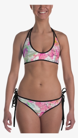 Watercolor Flower Rhombus Bikini - St Lucia Flag Bikini #908670