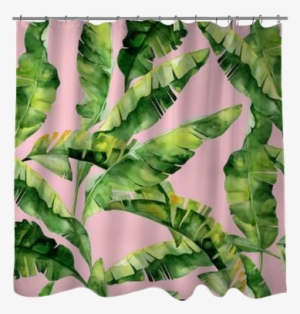 Seamless Watercolor Illustration Of Tropical Leaves, #908672