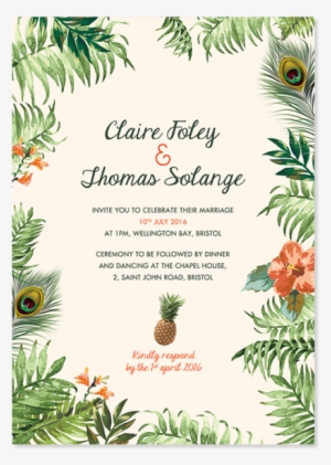 Tropical Jungle - Invitation - Jungle Themed Wedding Invitation #908867